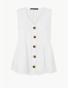 Marks & Spencer Button Detailed Blouse Soft White