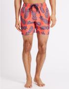 Marks & Spencer Quick Dry Printed Swim Shorts Coral Mix
