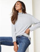 Marks & Spencer Textured Longline Long Sleeve Top Grey