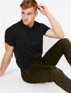 Marks & Spencer Cotton Rich Knitted Polo Black