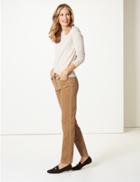Marks & Spencer Corduroy Mid Rise Straight Leg Jeans Camel