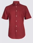 Marks & Spencer Linen Rich Shirt With Pocket Sunset