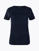 Marks & Spencer Velvet Textured T-shirt Navy