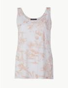 Marks & Spencer Printed Round Neck Vest Top White Mix