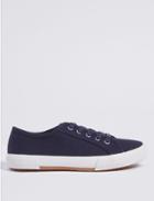 Marks & Spencer Canvas Lace-up Trainers Navy