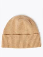 Marks & Spencer Pure Cashmere Turned Up Beanie Camel