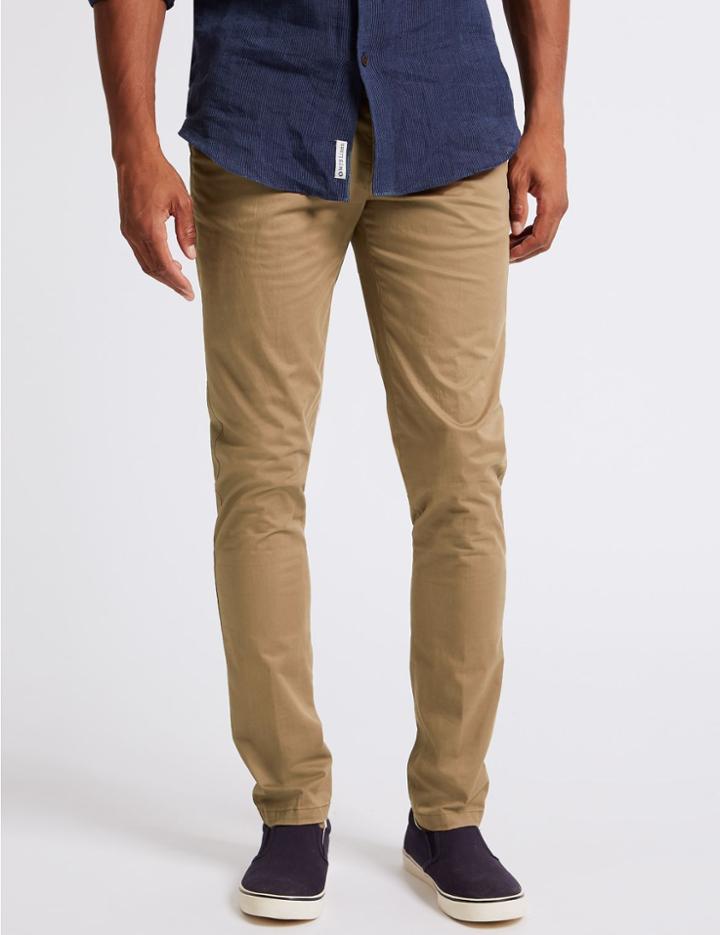 Marks & Spencer Skinny Fit Cotton Rich Chino Praline