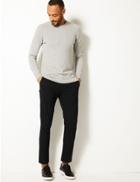 Marks & Spencer Cotton Rich Shorter Length Chinos With Stretch Black