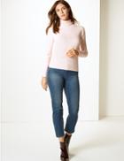 Marks & Spencer Cashmilon&trade; Roll Neck Jumper Pale Pink