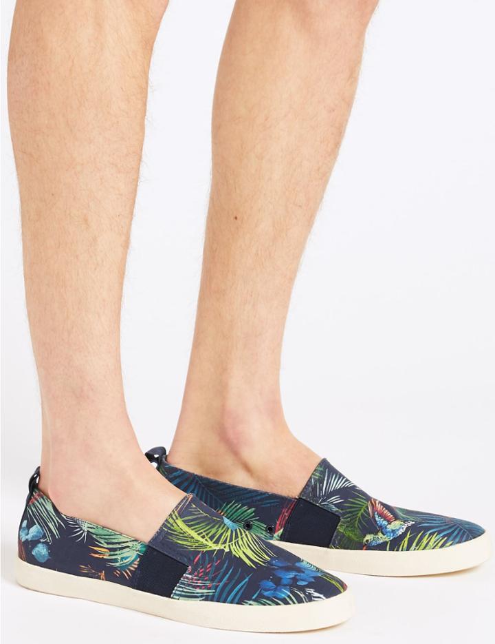 Marks & Spencer Printed Slip-on Pump Navy Mix