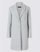 Marks & Spencer 2 Pocket Wool Rich Coat Light Grey