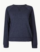 Marks & Spencer Round Neck Long Sleeve Sweatshirt Navy Marl