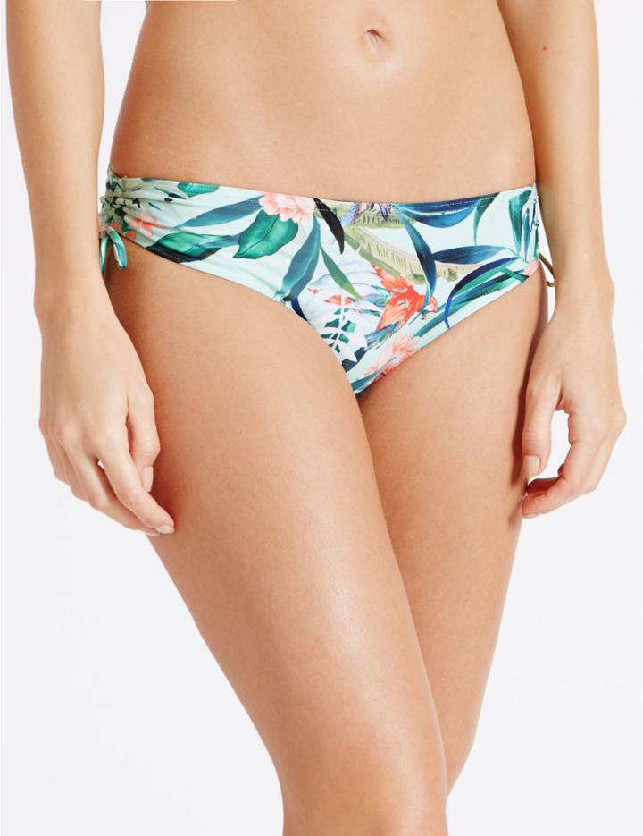 Marks & Spencer Printed Hipster Bikini Bottoms Mint Mix