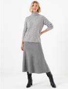 Marks & Spencer Knitted Fit & Flare Skirt Mid Grey Marl