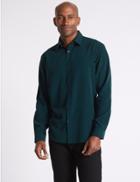 Marks & Spencer Luxury Soft Touch Geo Print Shirt Evergreen