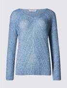 Marks & Spencer Textured V-neck Jumper Blue Mix