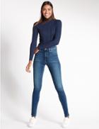 Marks & Spencer Mid Rise Skinny Leg Jeans Medium Indigo