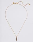 Marks & Spencer Gold Plated Triple Stone Necklace Gold Mix