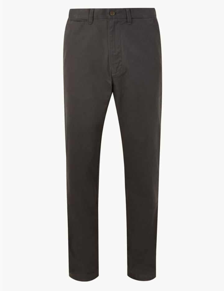 Marks & Spencer Pure Cotton Chinos With Stormwear&trade; Dark Grey
