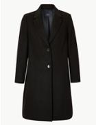 Marks & Spencer Curve Single Breasted Coat Black