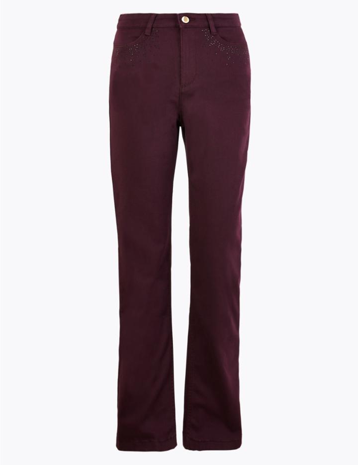 Marks & Spencer Roma Rise Straight Leg Jeans Dark Grape