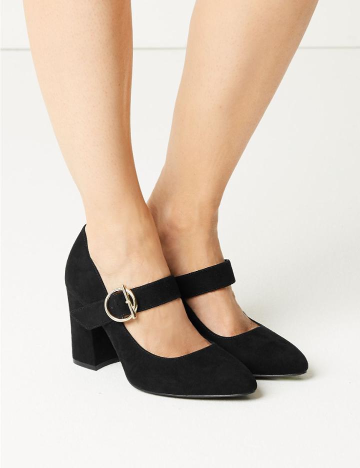 Marks & Spencer Wide Fit Court Shoes Black