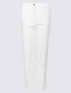 Marks & Spencer Cotton Blend Trousers Soft White