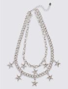Marks & Spencer Star Chunky Layered Necklace Silver Mix