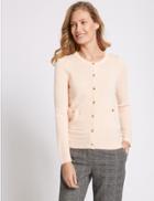 Marks & Spencer Lambswool Blend Round Neck Cardigan Soft Peach