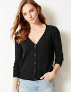 Marks & Spencer V-neck Button Detailed Cardigan Black