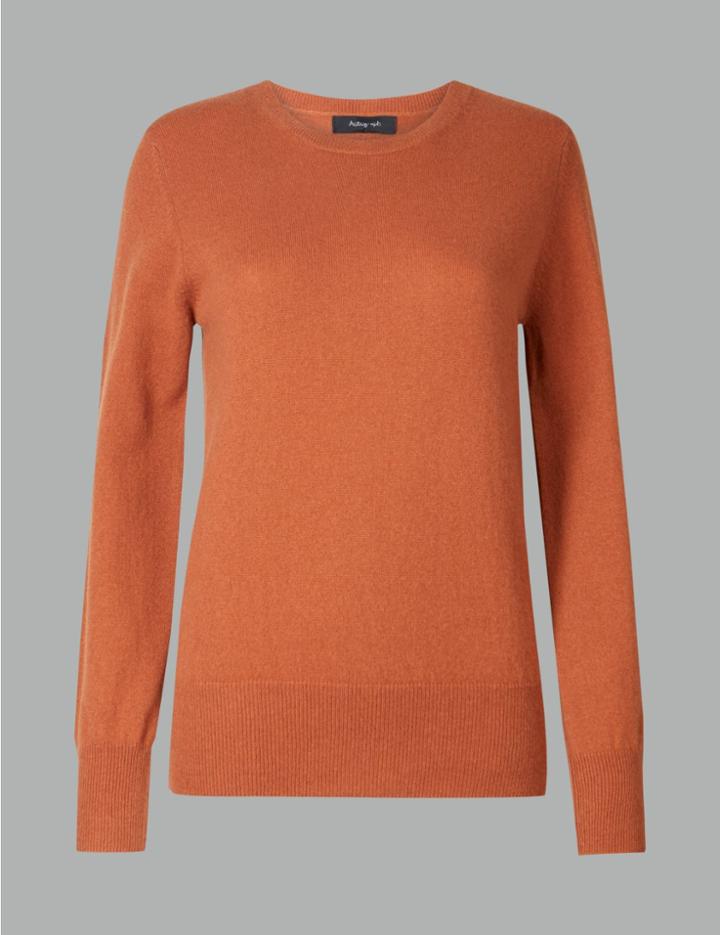 Marks & Spencer Pure Cashmere Round Neck Jumper Tan
