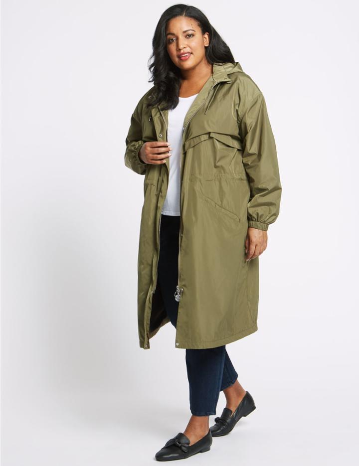 Marks & Spencer Curve Hooded Parka Khaki