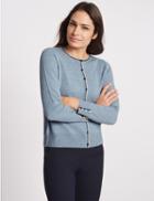 Marks & Spencer Contrasting Edge Cash Cardigan Light Steel Blue