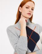 Marks & Spencer Cashmere Argyle Turte Neck Jumper