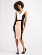 Marks & Spencer Colour Block Midi Pencil Dress Black