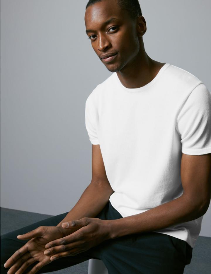 Marks & Spencer Supima Cotton Crew Neck Jumper White