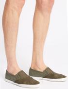 Marks & Spencer Canvas Slip-on Pump Shoes Khaki