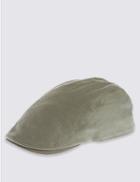 Marks & Spencer Pure Linen Cool & Fresh&trade; Checked Flat Cap Light Khaki