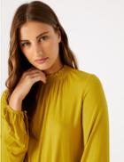 Marks & Spencer Gathered Neck Long Sleeve Top Antique Brass
