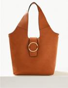 Marks & Spencer Faux Leather Ring Detail Hobo Bag Tan
