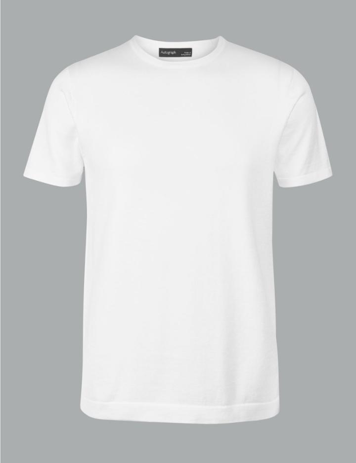 Marks & Spencer Supima&reg; Cotton Crew Neck Jumper White