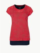Marks & Spencer Double Layer Short Sleeve Sport Top Strawberry