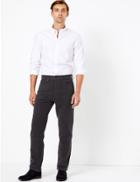 Marks & Spencer Regular Fit Italian Moleskin Trousers Grey