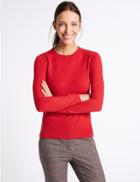 Marks & Spencer Round Neck Jumper Lacquer Red