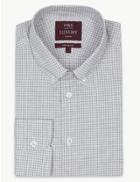 Marks & Spencer Pure Cotton Tailored Fit Shirt Light Grey Mix