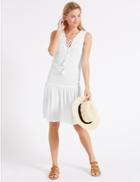 Marks & Spencer Crinkle Woven Vest Dress White