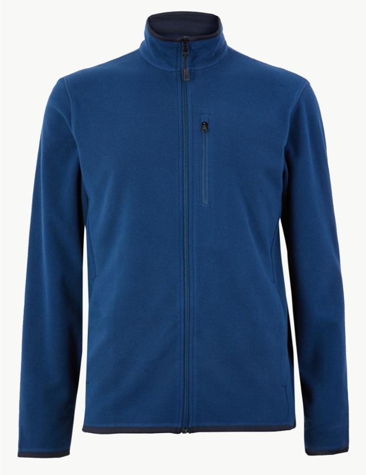 Marks & Spencer Zipped Through Fleece Jacket Petrol