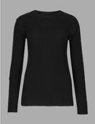 Marks & Spencer Textured Long Sleeve T-shirt Black