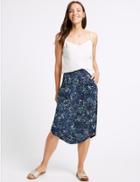 Marks & Spencer Printed Jersey A-line Skirt Green Mix