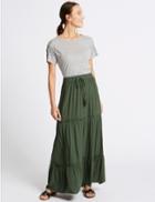 Marks & Spencer Drawstring A-line Maxi Skirt Khaki